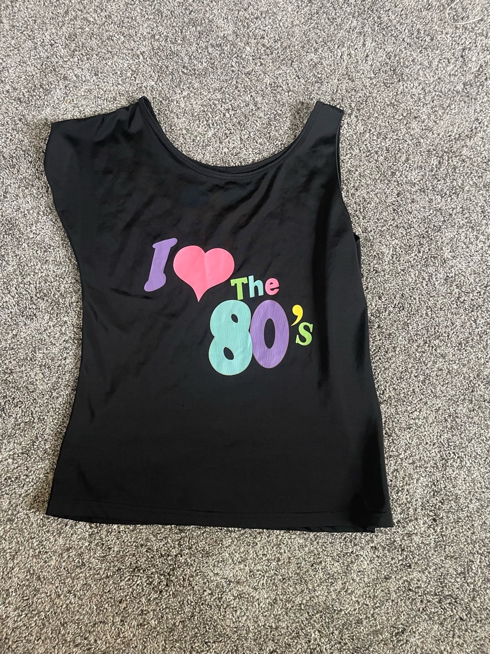 I Love The 80's Graphic Tank Top - Black